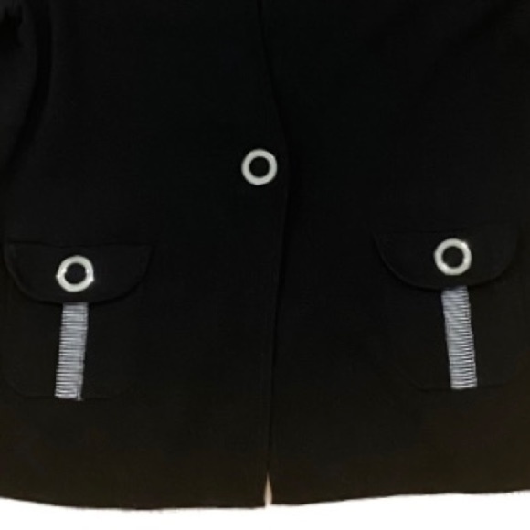 Y2k JONES NEW YORK BLACK & WHT 3/4 SLEEVE OVERSIZED SWEATER SNAP CLOSURE NWOT XL - Picture 6 of 8